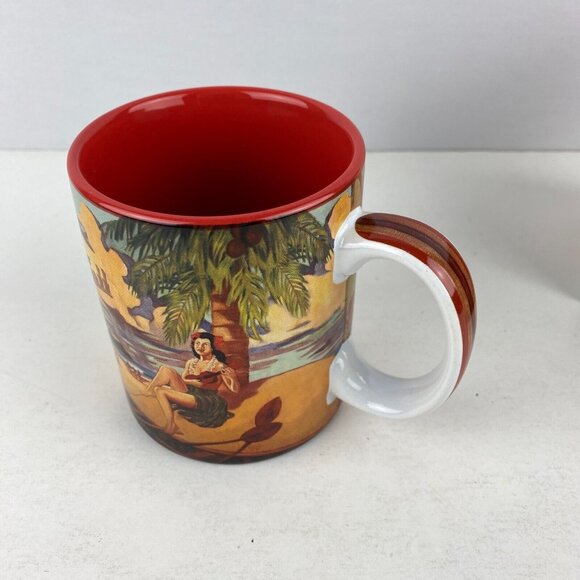 Kona Surfboard Rentals Hawaiian Hula Girl Coffee Mug Rick Sharp Collectible Cup